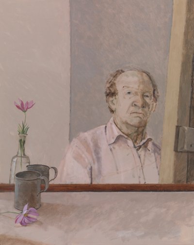 Zelfportret met mok door William Packer